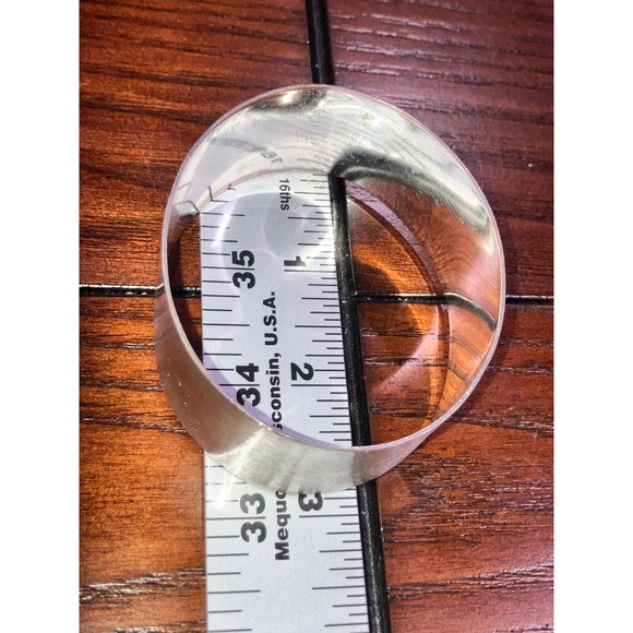 Textured Silver-Tone Cylinder Bangle 3 Inch Wide Bracelet! - Picture 8 of 8